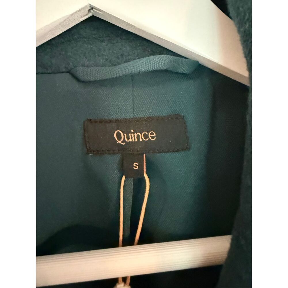 Quince NWT double breasted cashmere wool slouch coat size small green - Picture 4 of 13